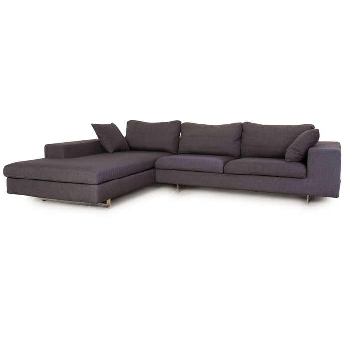 Who's Perfect LED Milano fabric corner sofa chaise longue left gray