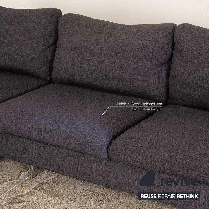 Who's Perfect LED Milano fabric corner sofa chaise longue left gray