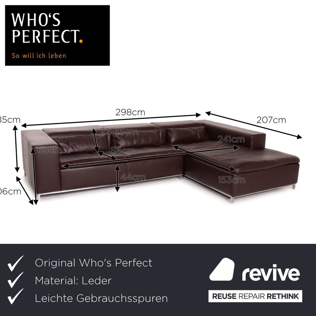 Who's Perfect Leder Ecksofa Braun Dunkelbraun Sofa Couch