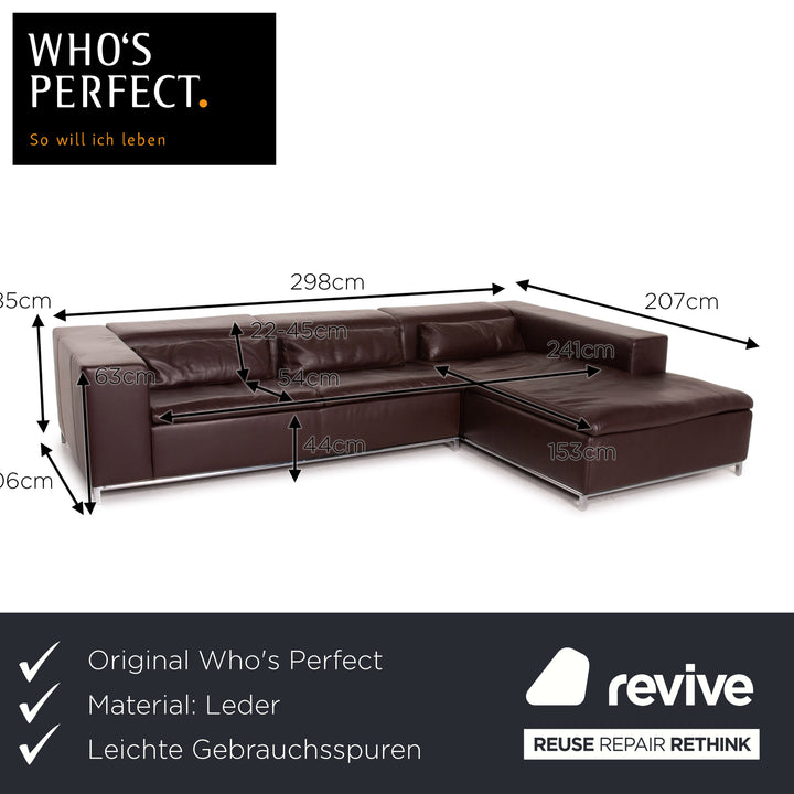 Who's Perfect Leder Ecksofa Braun Dunkelbraun Sofa Couch