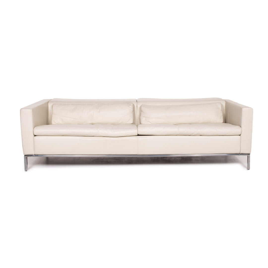 Who's Perfect Leder Sofa Creme Dreisitzer Couch #13537