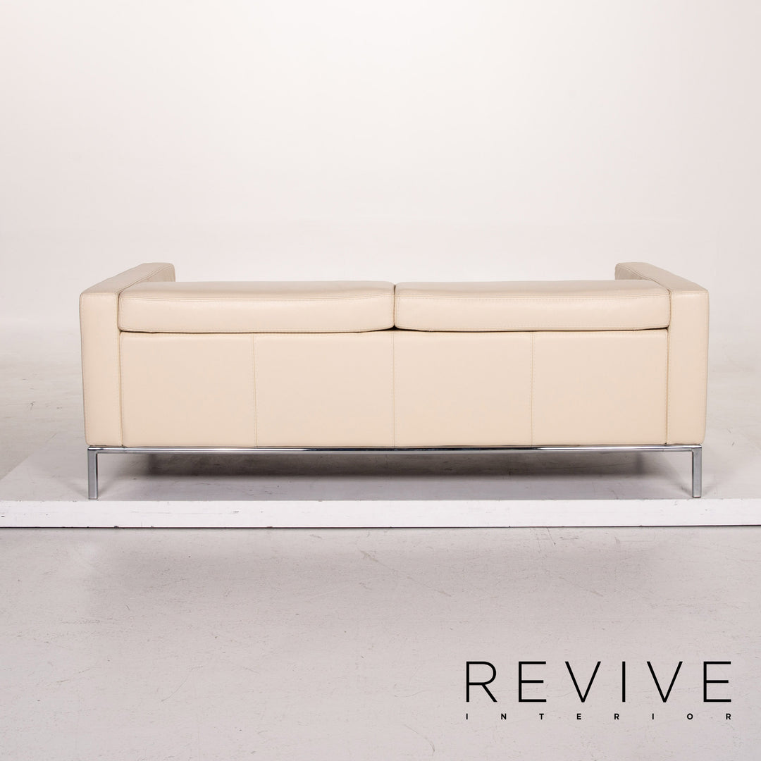 Who's Perfect Leather Sofa Cream Two Seater Couch #14770