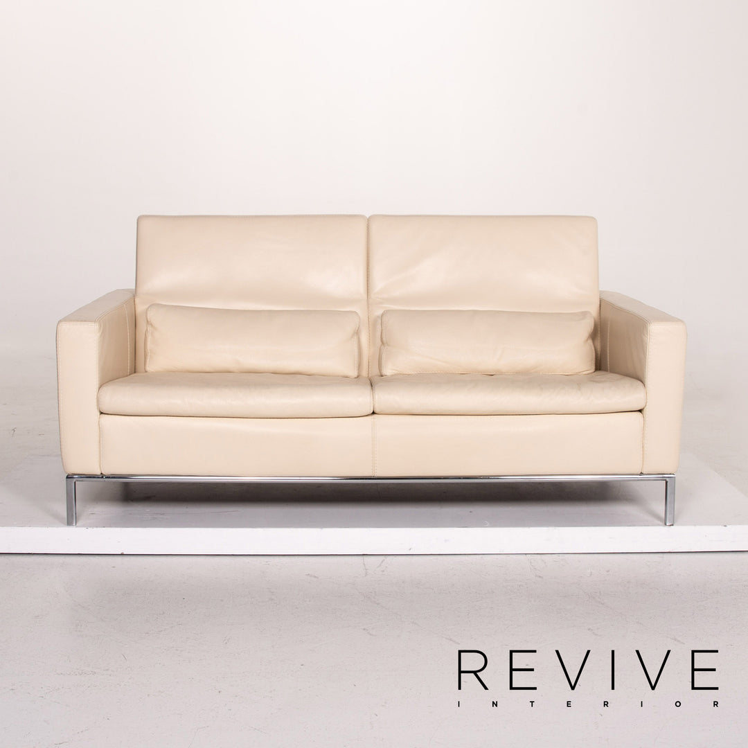 Who's Perfect Leather Sofa Cream Two Seater Couch #14770