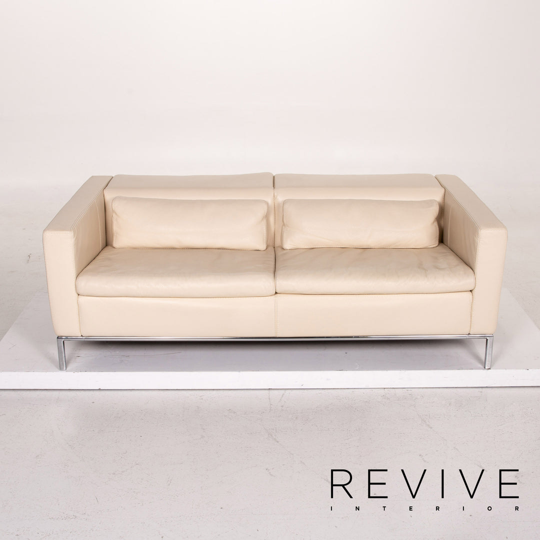 Who's Perfect Leather Sofa Cream Two Seater Couch #14770