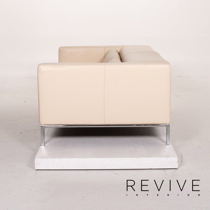 Who's Perfect Leather Sofa Cream Two Seater Couch #14770