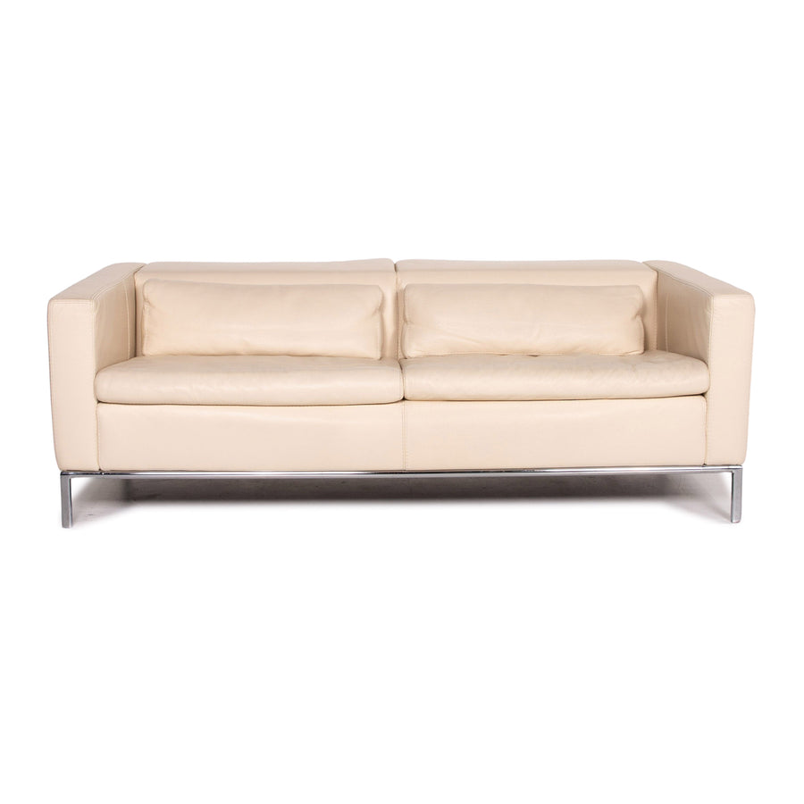Who's Perfect Leather Sofa Cream Two Seater Couch #14770