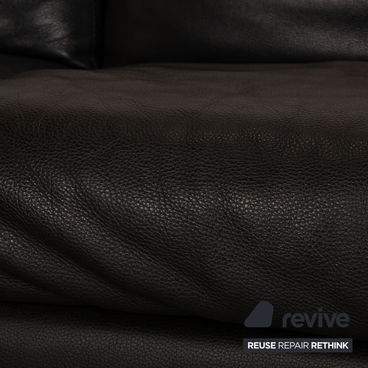 Who's Perfect Liverpool Leder Ecksofa Schwarz Sofa Couch Recamiere links