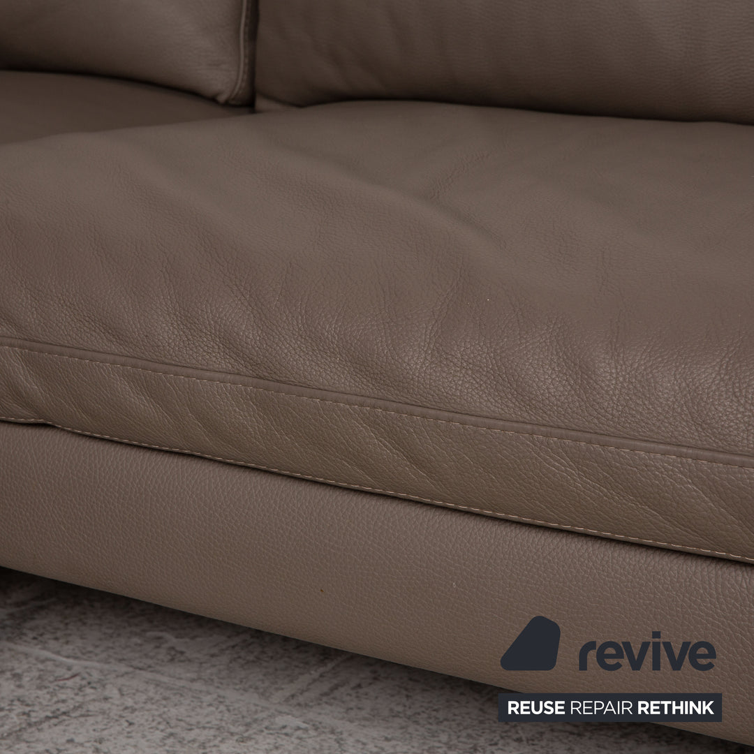 Who's Perfect Luca Leather Corner Sofa Gray Sofa Couch