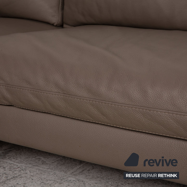 Who's Perfect Luca Leather Corner Sofa Gray Sofa Couch