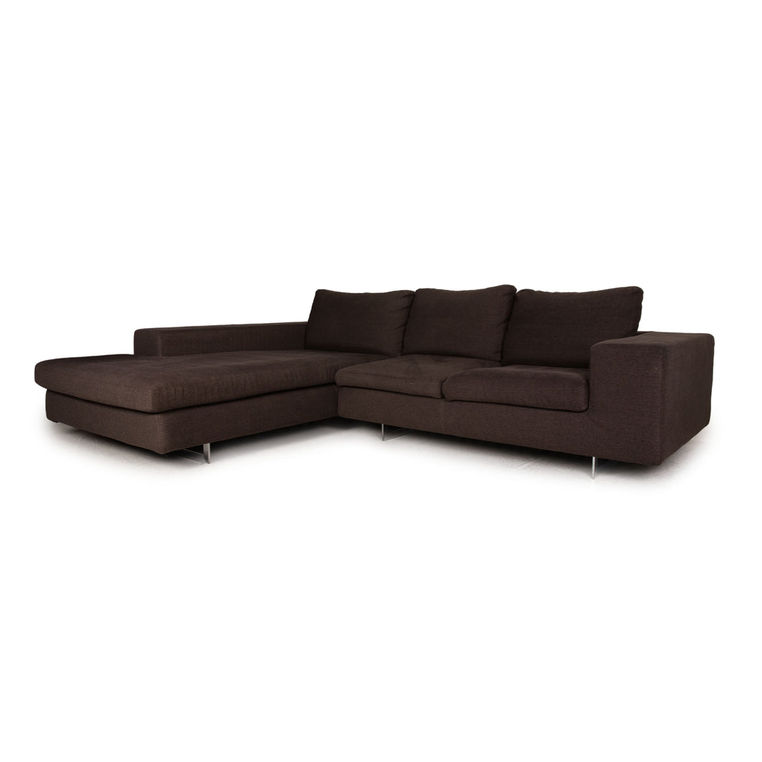 Who's Perfect Luca Fabric Sofa Gray Brown Corner Sofa Couch