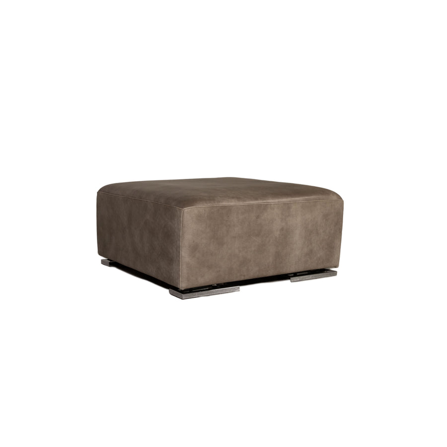 Who's Perfect Manhattan Leather Stool Grey