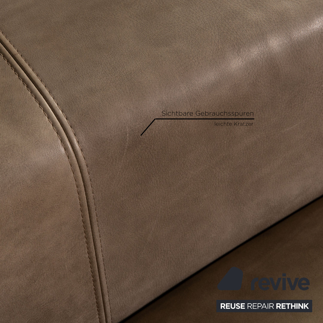 Who's Perfect Manhattan Leder Sofa Grau Dreisitzer Couch