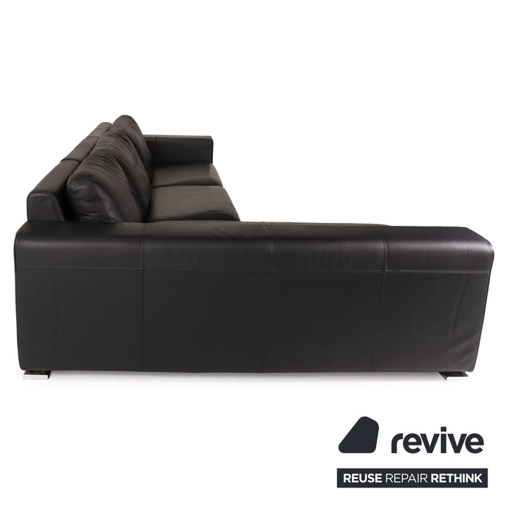 Who's Perfect Manhattan Leather Sofa Black Corner Sofa Couch
