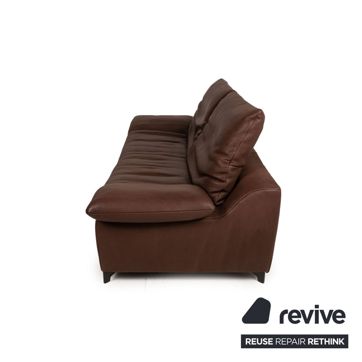 Who's Perfect Minnesota Leder Sofa Garnitur Braun 1xDreisitzer 1xHocker Funktion