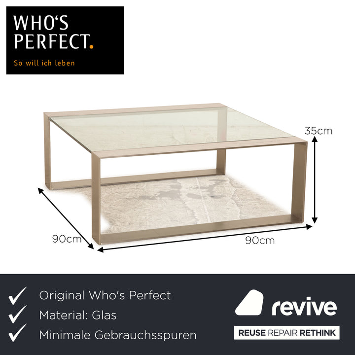 Who's Perfect Ring Glass Coffee Table Silver