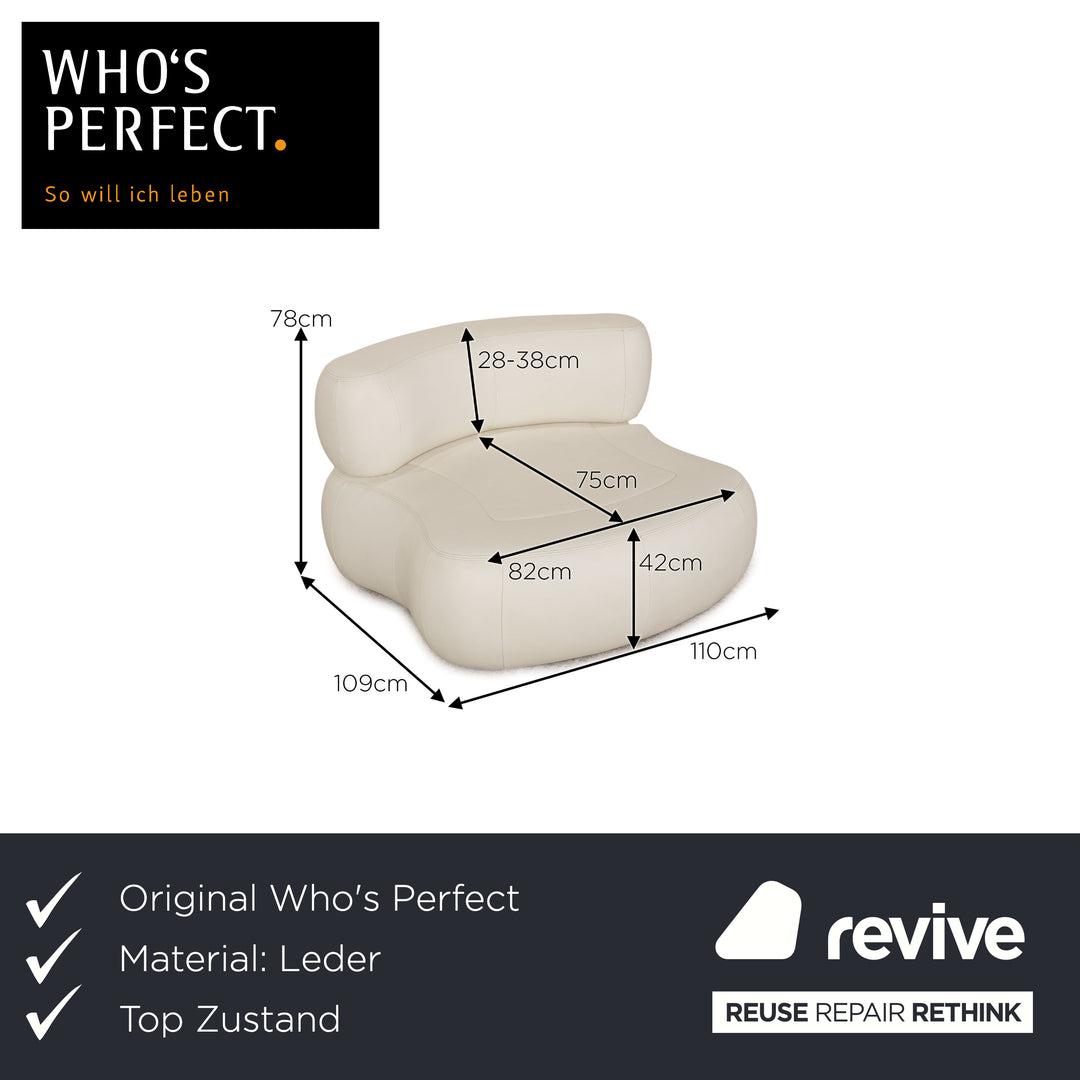 Who's Perfect States Leather Armchair White