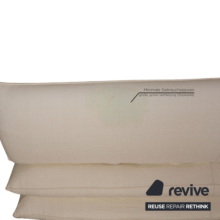 Who's Perfect Fabric Three Seater Cream