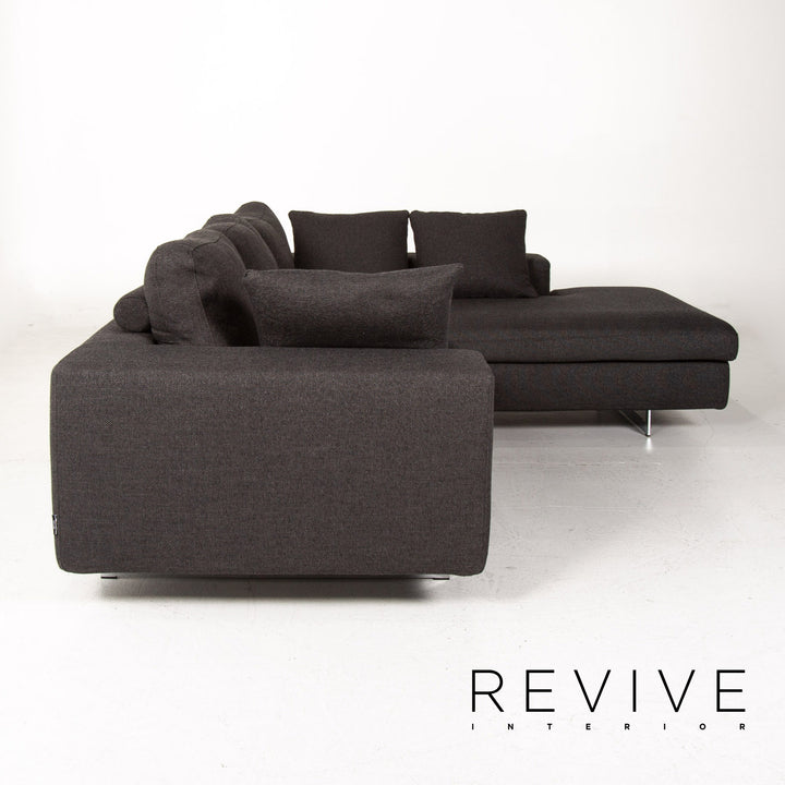 Who's Perfect Fabric Corner Sofa Anthracite Gray Sofa Couch #14516