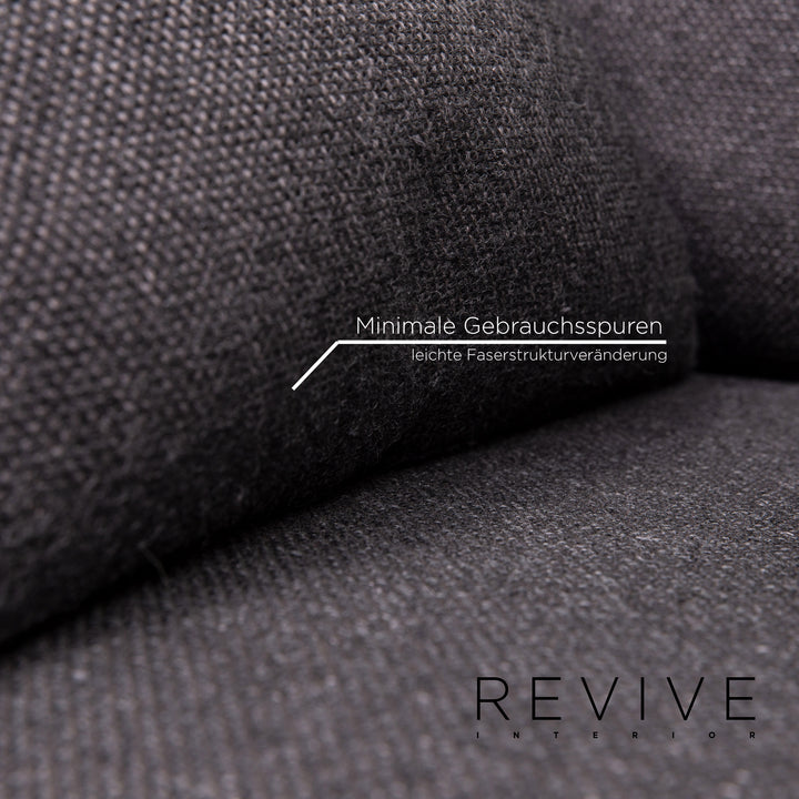 Who's Perfect Fabric Corner Sofa Anthracite Gray Sofa Couch #14516