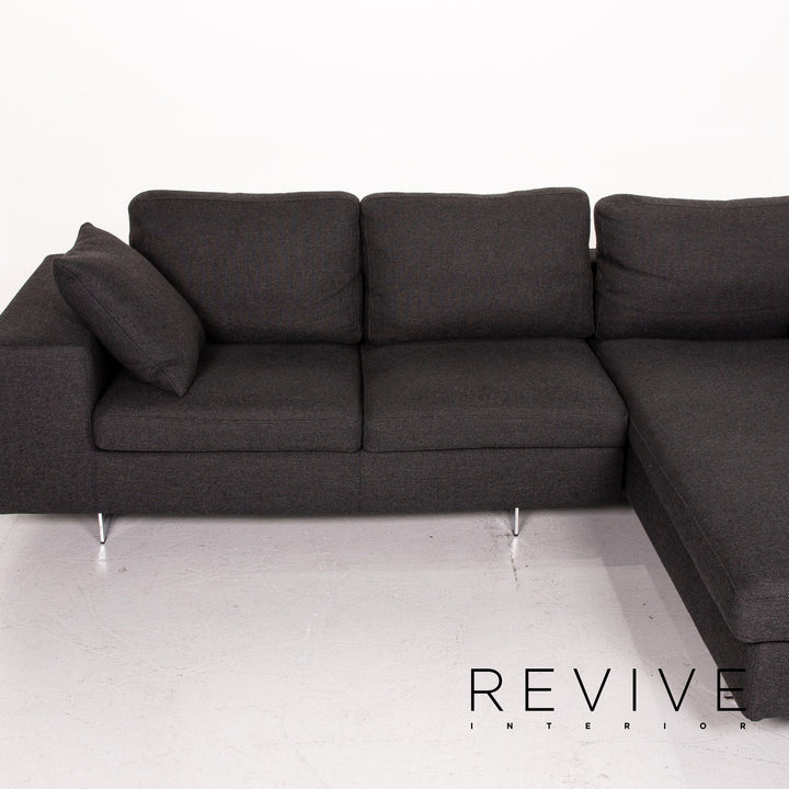 Who's Perfect Fabric Corner Sofa Anthracite Gray Sofa Couch #14516