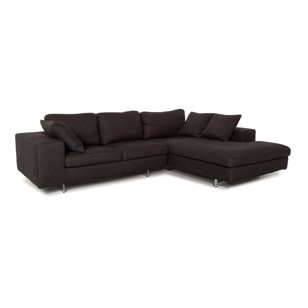 Who's Perfect Fabric Corner Sofa Anthracite Gray Sofa Couch #14516