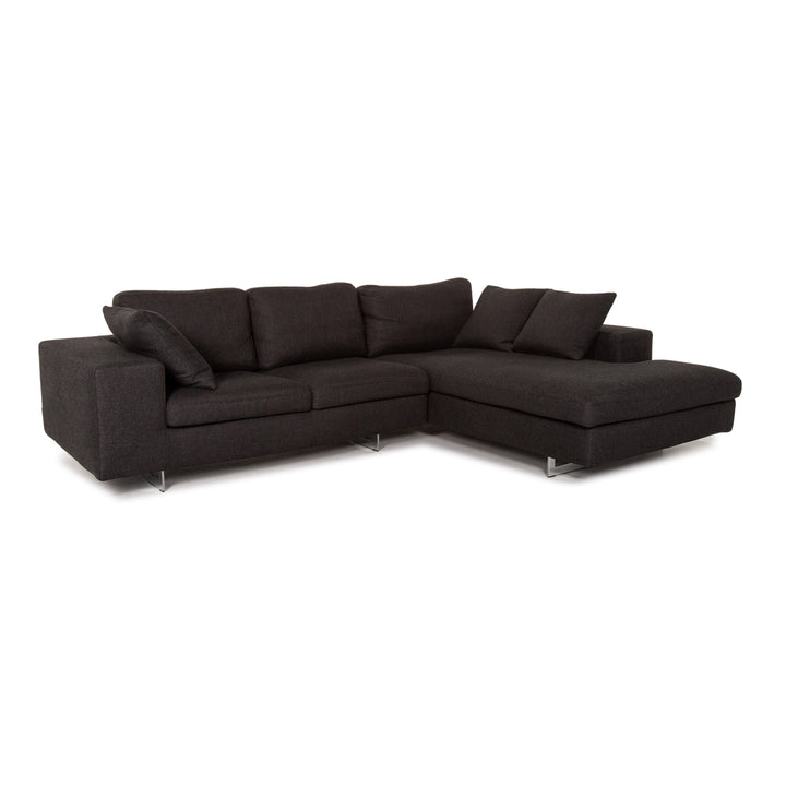 Who's Perfect Fabric Corner Sofa Anthracite Gray Sofa Couch #14516