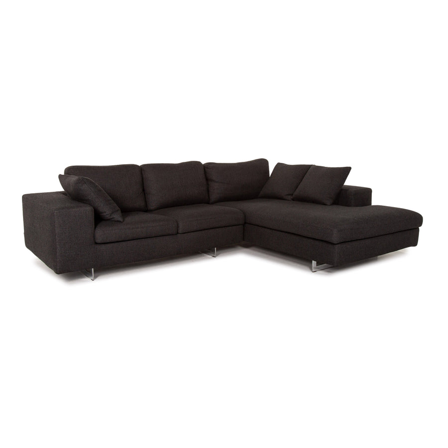 Who's Perfect Fabric Corner Sofa Anthracite Gray Sofa Couch #14516
