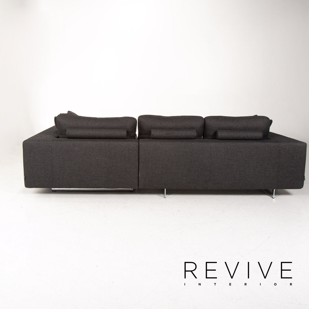 Who's Perfect Fabric Corner Sofa Anthracite Gray Sofa Couch #14516