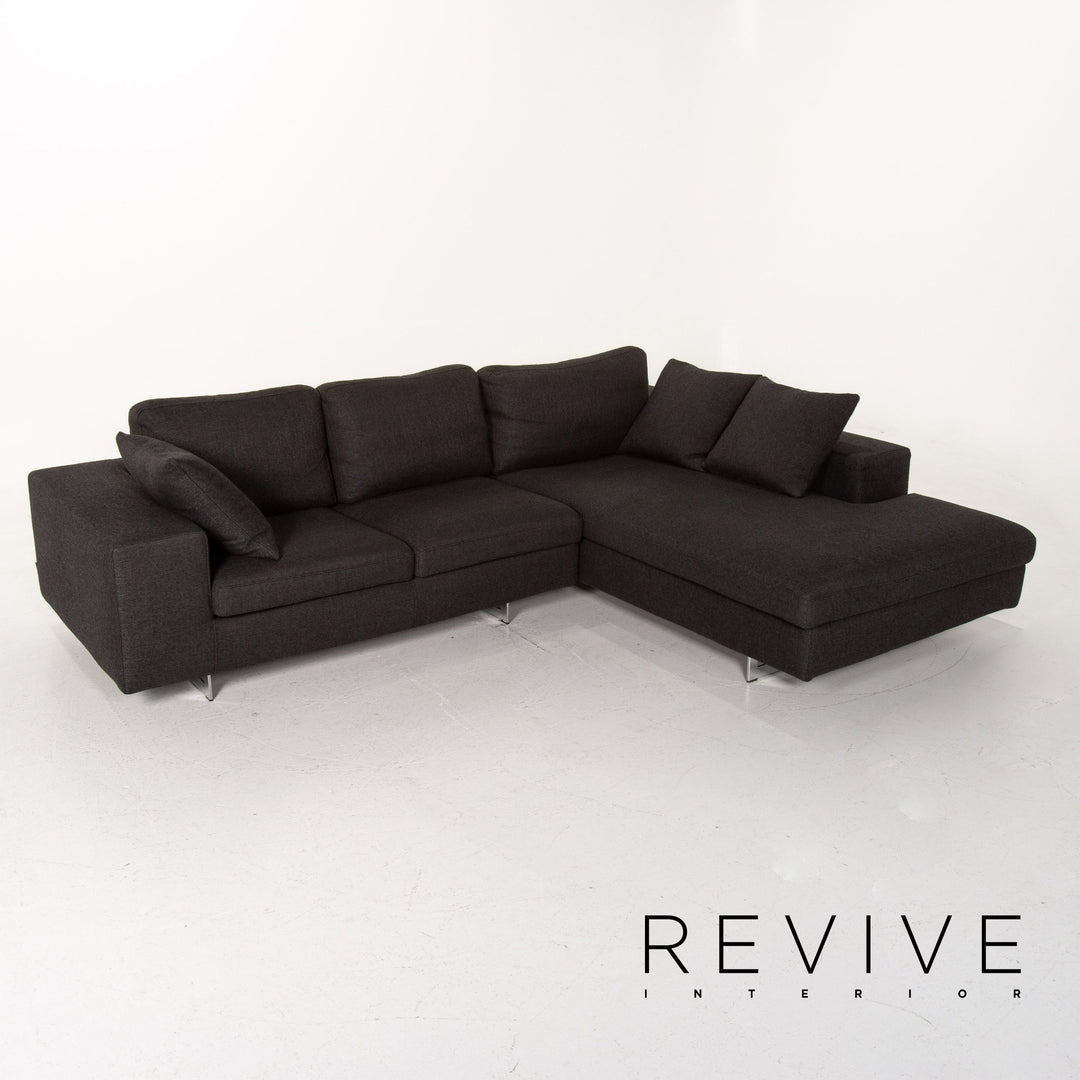 Who's Perfect Fabric Corner Sofa Anthracite Gray Sofa Couch #14516