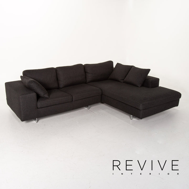 Who's Perfect Fabric Corner Sofa Anthracite Gray Sofa Couch #14516