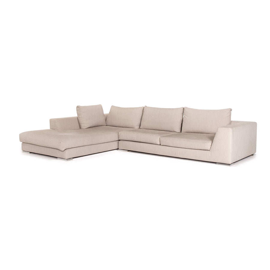Who's Perfect Stoff Ecksofa Creme Sofa Couch #13763