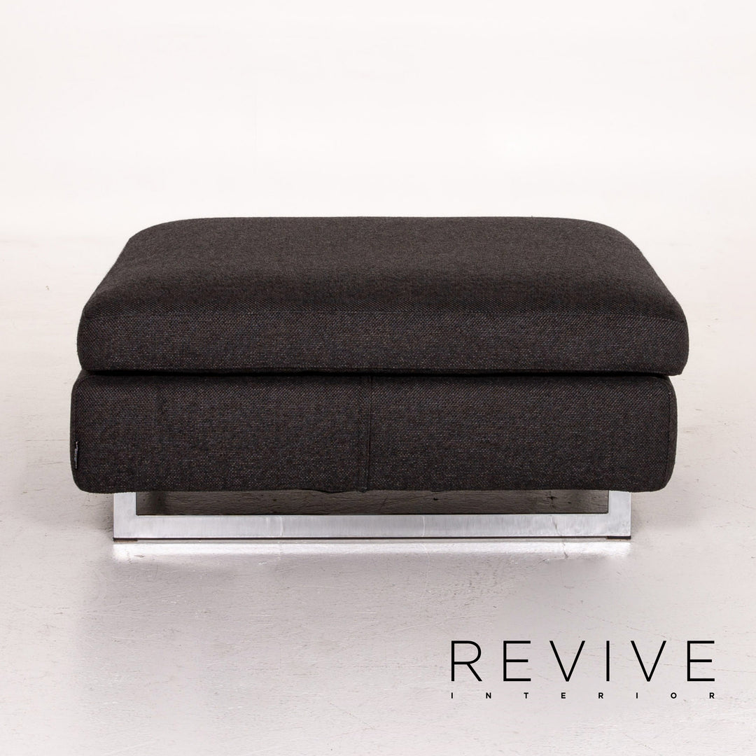 Who's Perfect fabric sofa set anthracite gray 1x corner sofa 1x stool #14835