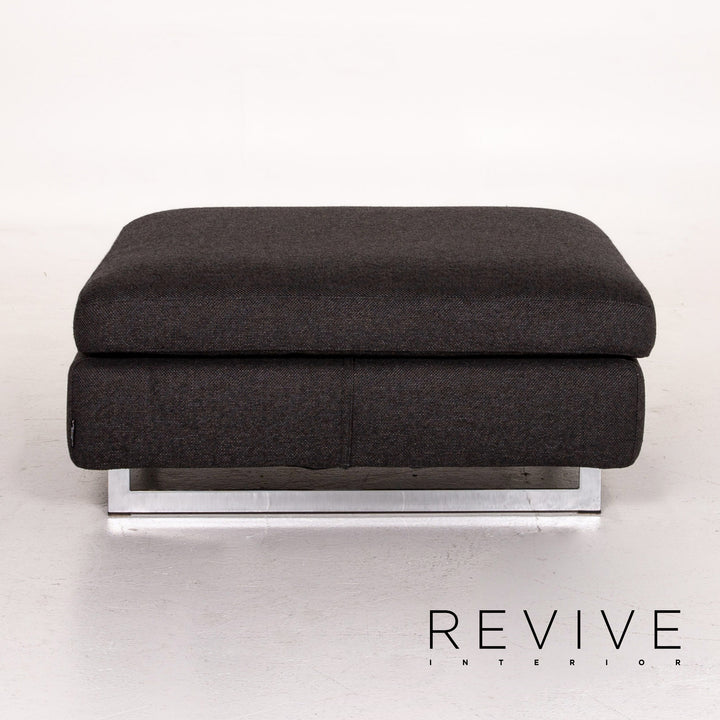 Who's Perfect fabric sofa set anthracite gray 1x corner sofa 1x stool #14835