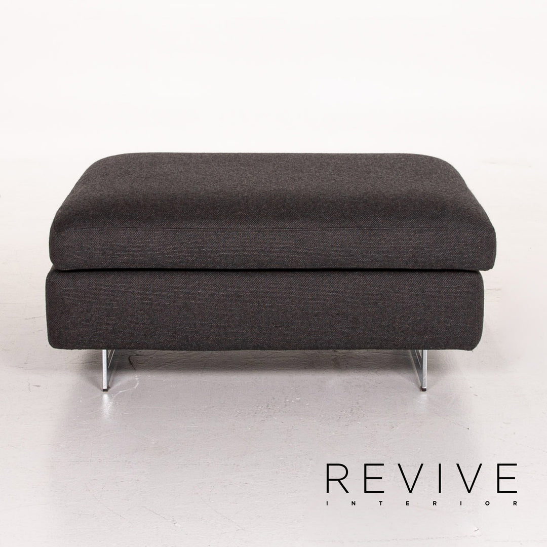 Who's Perfect fabric sofa set anthracite gray 1x corner sofa 1x stool #14835