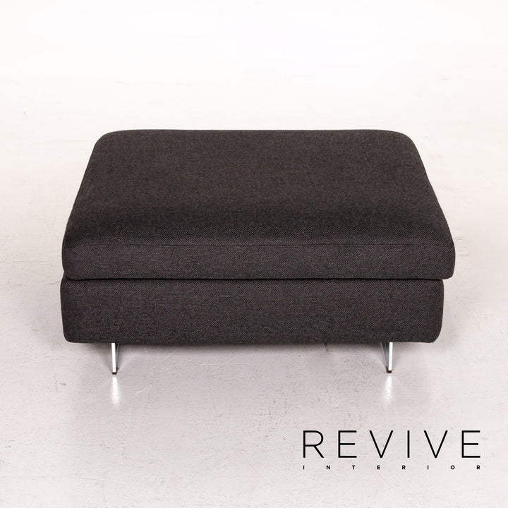 Who's Perfect fabric sofa set anthracite gray 1x corner sofa 1x stool #14835