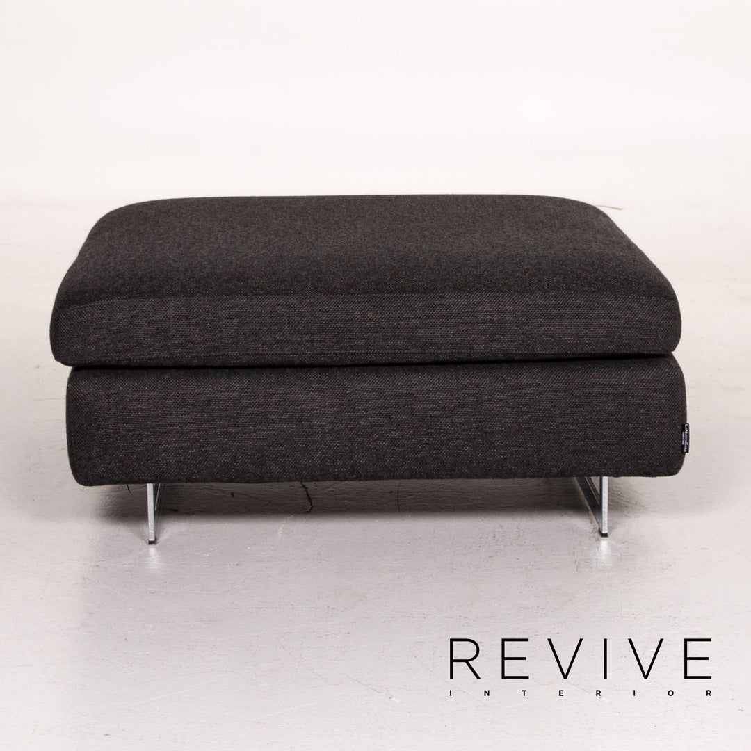 Who's Perfect fabric sofa set anthracite gray 1x corner sofa 1x stool #14835