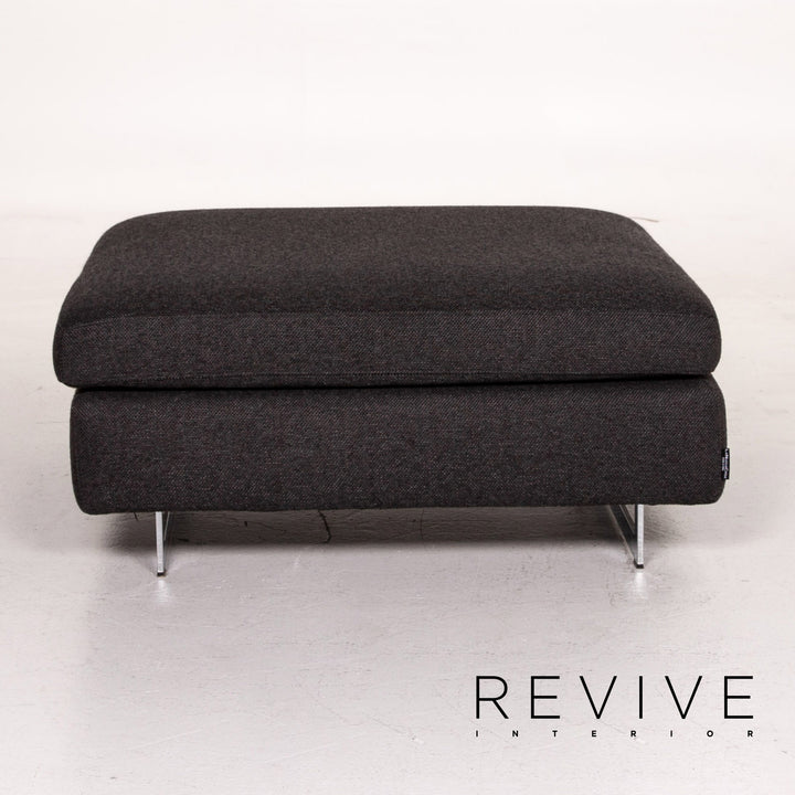 Who's Perfect fabric sofa set anthracite gray 1x corner sofa 1x stool #14835