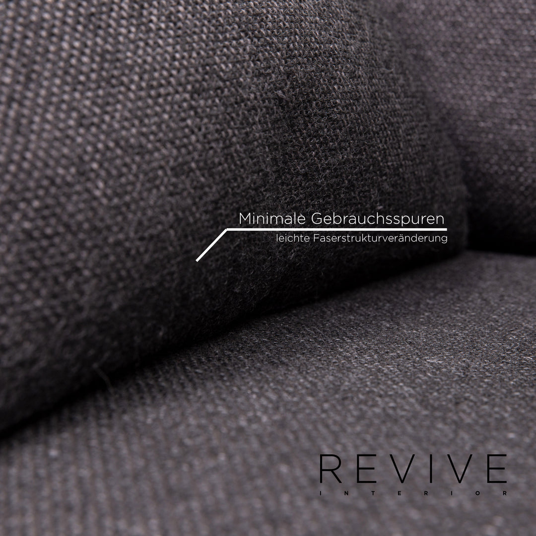 Who's Perfect fabric sofa set anthracite gray 1x corner sofa 1x stool #14835