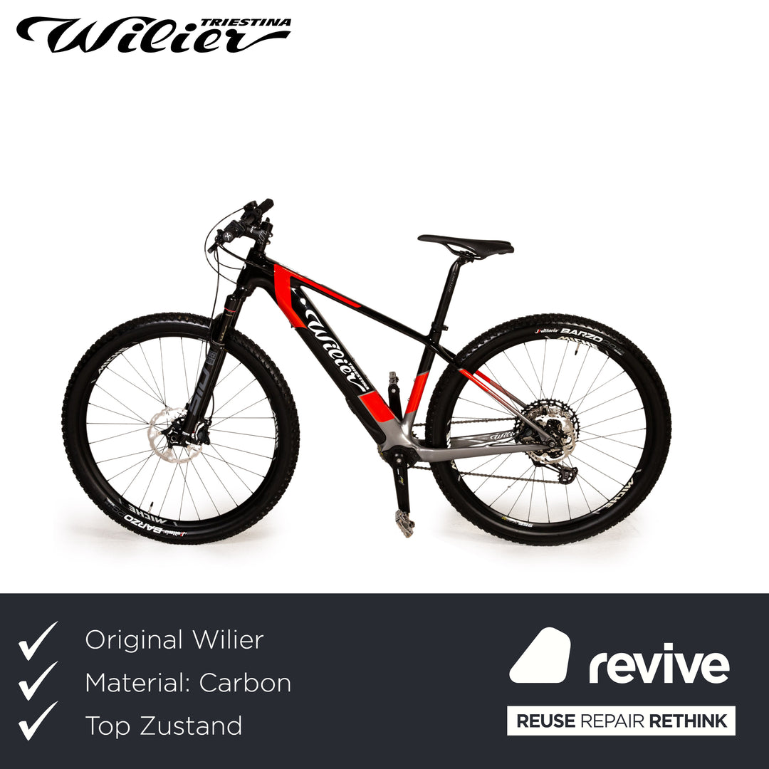 Wilier 101X Hybrid 2021 E-Mountainbike Schwarz Rot Glossy RG M Fahrrad Hardtail