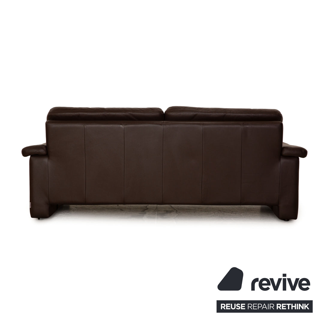 Willi Schilig Leder Sofa Garnitur Braun Dreisitzer Zweisitzer