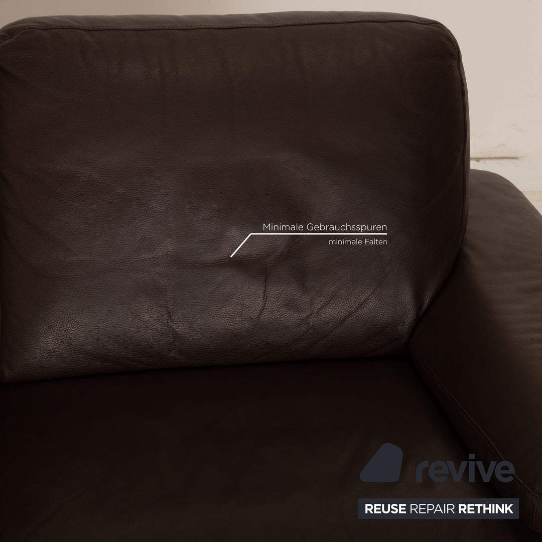 Willi Schilig Leder Sofa Garnitur Braun Dreisitzer Zweisitzer
