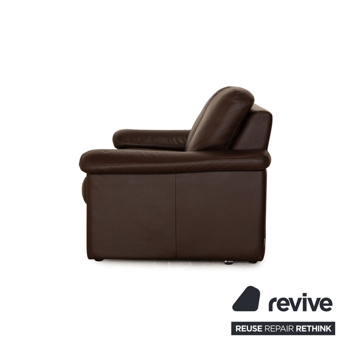 Willi Schilig Leder Sofa Garnitur Braun Dreisitzer Zweisitzer