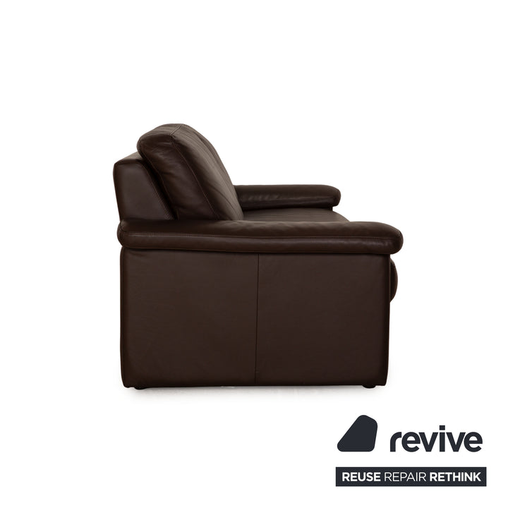 Willi Schilig Leder Sofa Garnitur Braun Dreisitzer Zweisitzer