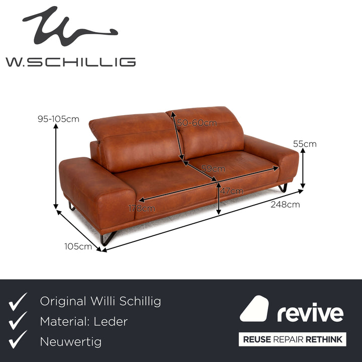 Willi Schillig 25282 Leder Zweisitzer Cognac Sofa Couch Funktion