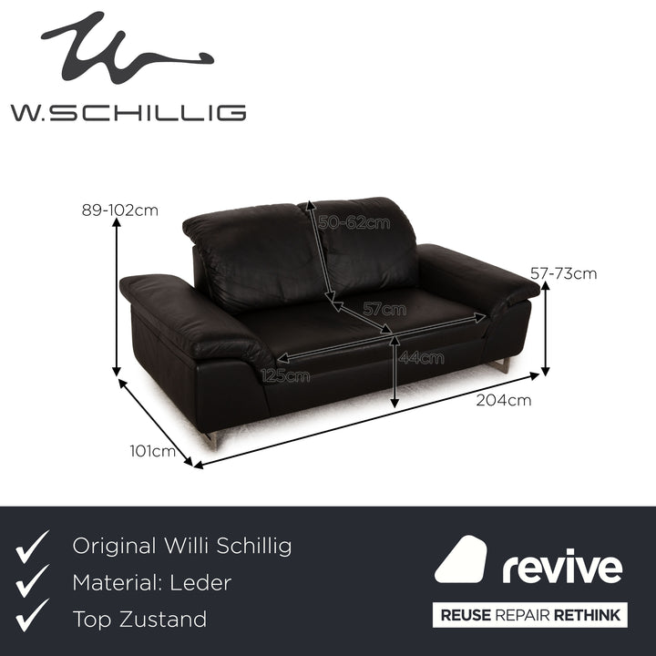 Willi Schillig 29830 Leder Zweisitzer Schwarz Funktion Sofa Couch