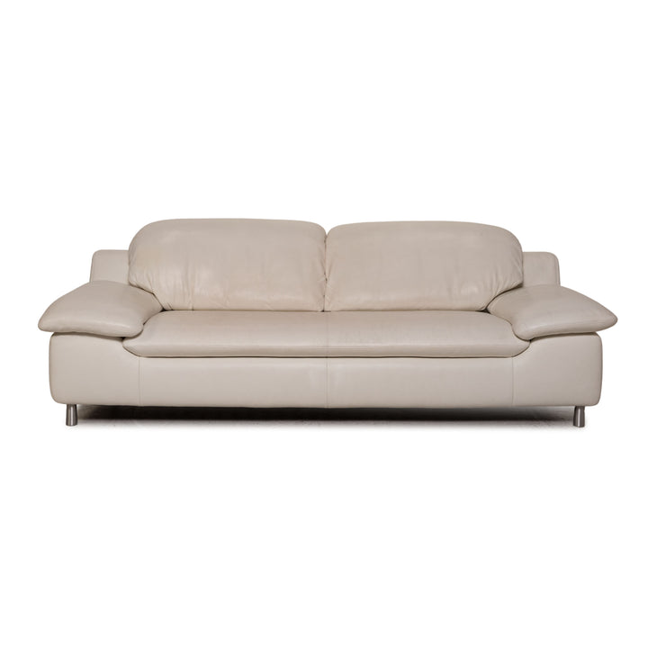Willi Schillig Amore leather sofa cream three-seater couch function