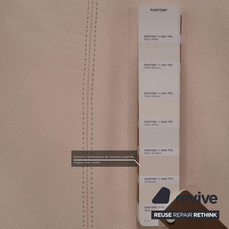 Willi Schillig Amore Leder Sofa Garnitur Creme 2x Dreisitzer Hocker Couch Funktion