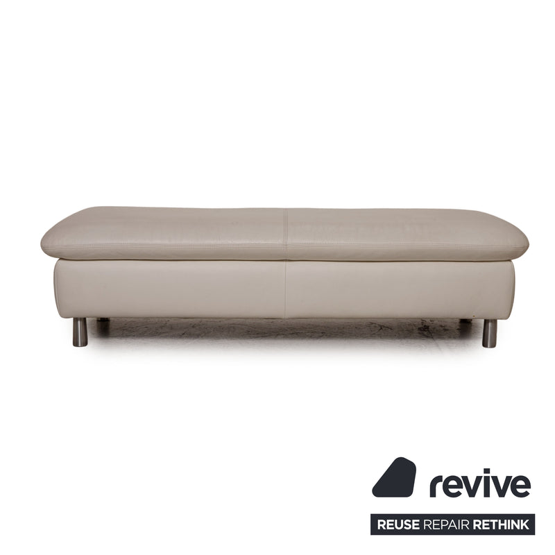 Willi Schillig Amore Leder Sofa Garnitur Creme 2x Dreisitzer Hocker Couch Funktion