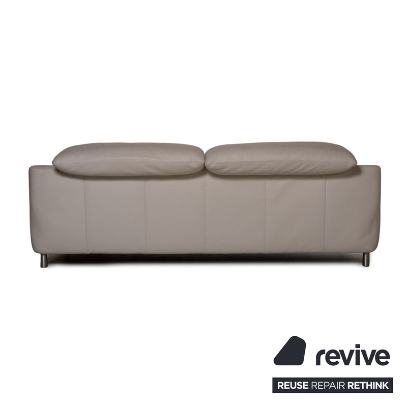 Willi Schillig Amore Leder Sofa Garnitur Creme 2x Dreisitzer Hocker Couch Funktion
