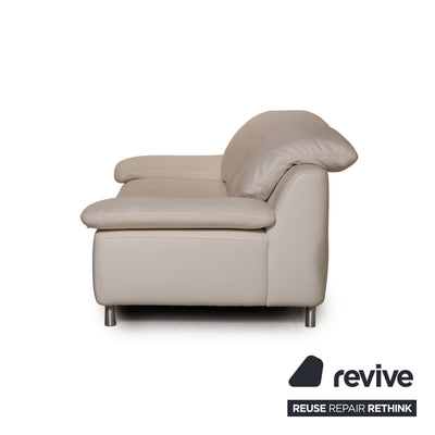 Willi Schillig Amore Leder Sofa Garnitur Creme 2x Dreisitzer Hocker Couch Funktion